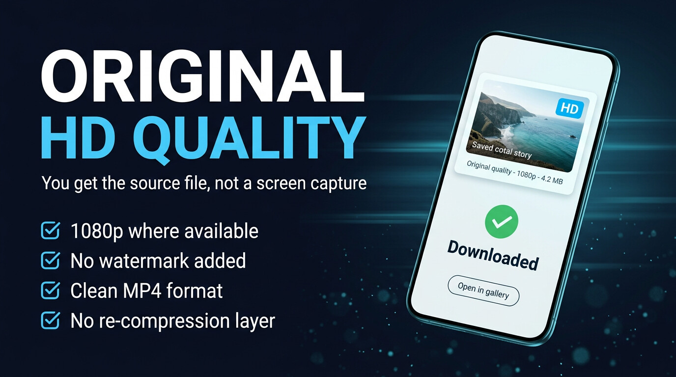 Anonymous download keeps original HD quality with no watermark