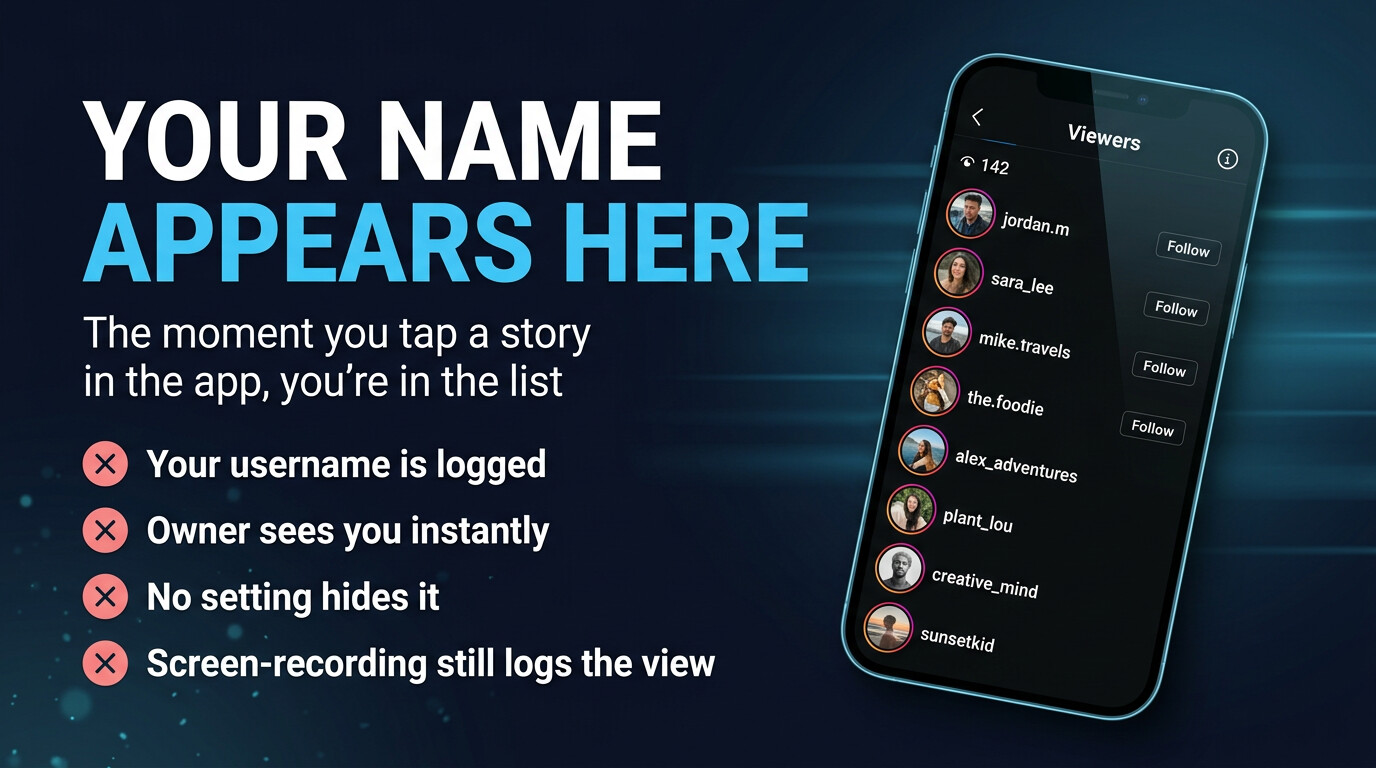 Instagram story viewer list showing usernames who watched