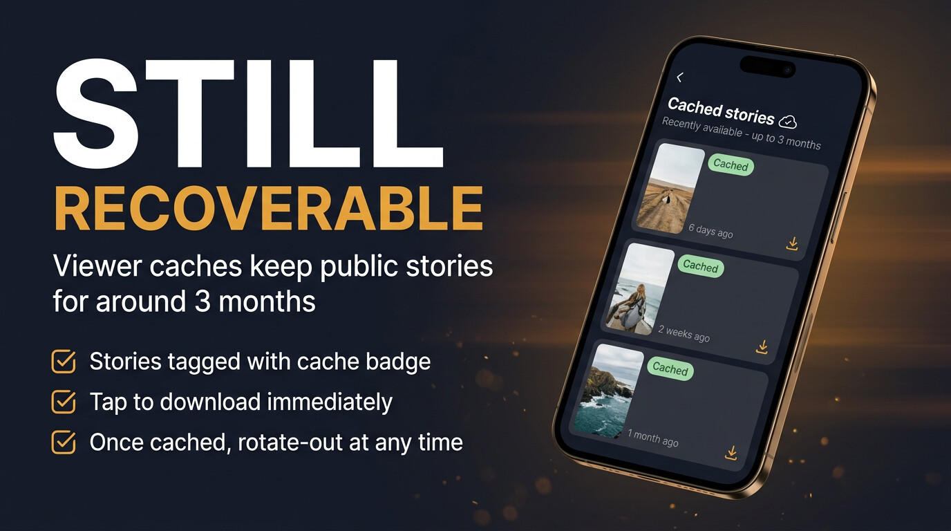 Cached recently-expired Instagram stories available for download