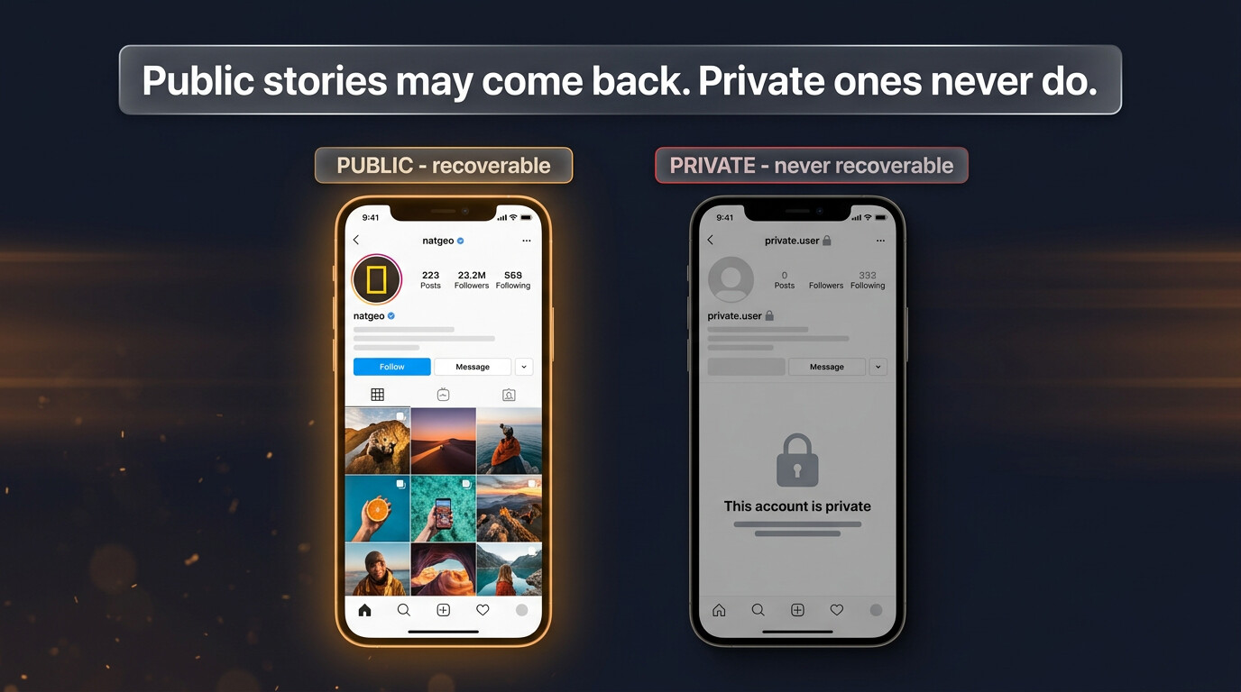 Private and structurally-deleted stories cannot be recovered