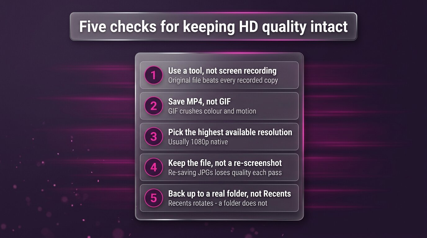 Five-step HD quality checklist for Instagram story downloads