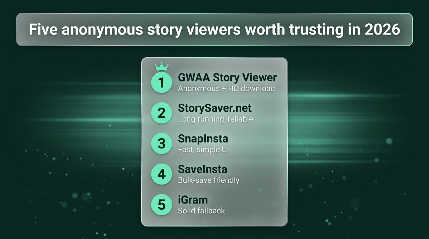 Top 5 anonymous Instagram story viewers ranked for 2026